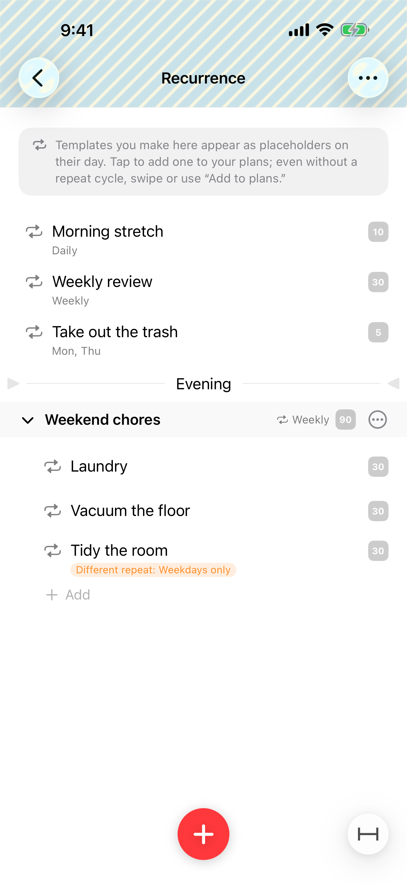 Repeating to-dos appearing as light placeholders in the day view