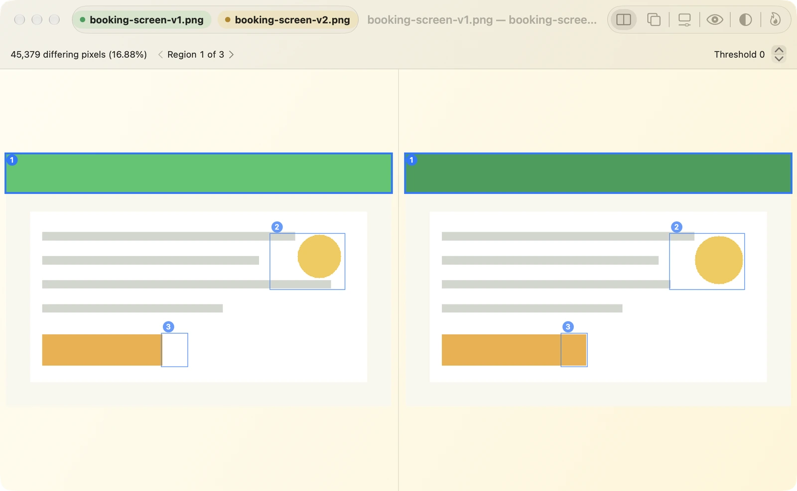 Images comparison in Left Right
